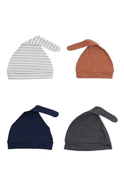 Bambimici - Tiny Tops Baby Beanies - Set of 4 - Multicolor- 0M to 6M