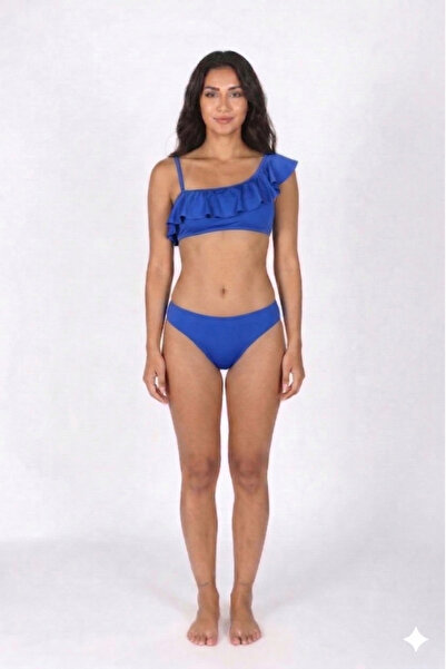 My-o Women's One-Shoulder Ruffled 3-Piece Bikini Set