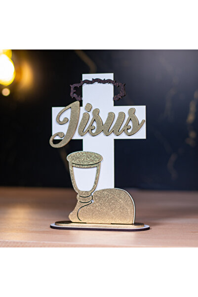 Creators of Crafts Decorative Cross - Jesus, Bread and Wine, 10 X 15 Cm