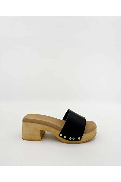 MADE İN ITALY WOODEN MULE IN BLACK