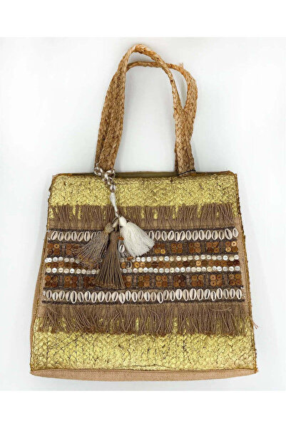 Alex max حقيبة من الجوت مزينة