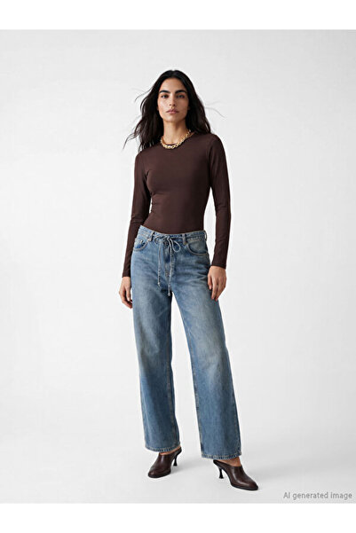 LC Waikiki Wide Leg Women's Jean Pants with Belted Waist by Uzg Store for Sty...