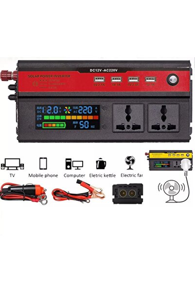 CED AUTO TRADE Invertor de tensiune de la 12V la 220V 1200w cu afișaj digital