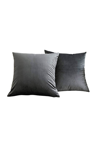 Five Store Set of 2 decorative velvet cushion covers with zipper, 45x45 cm, M...