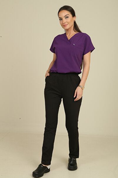 DENİZ İŞ بنطلون ليكرا نسائي بخصر مطاطي - أسود