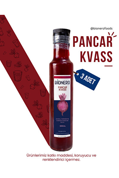 Pancar Kvass 500 ml Cam Şişe - 3 Adet