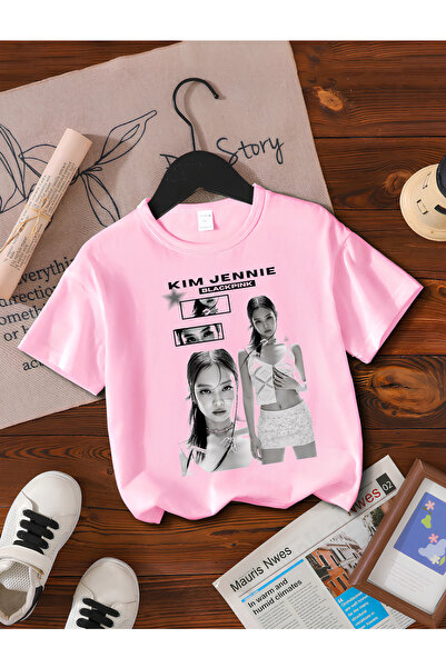 MAGORS تي شيرت JENNIE FROM BLACKPINK مطبوع 100% قطن بقصة عادية للأطفال والمرا...