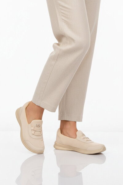 WALKWAY Pantofi casual de damă, bej, din plasă, ușori, flexibili, ușor de pur...