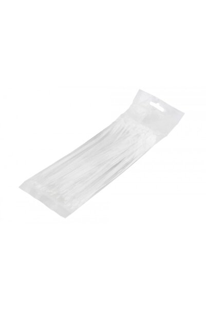 CED AUTO TRADE Coliere bride nailon plastic 3,6x200 mm, 100 bucati, culoare alb