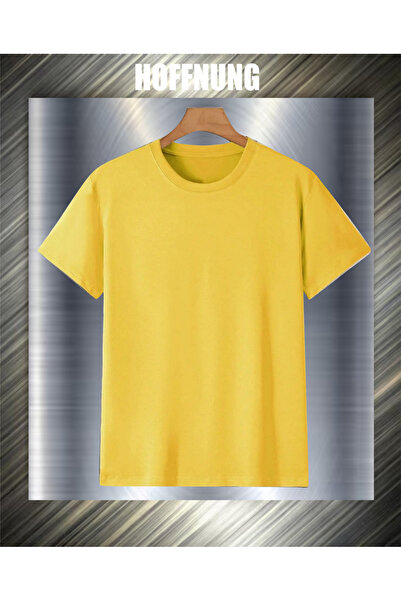 HOFFNUNG Unisex Short Sleeve Round Neck Blank Printed Solid Color Tshirt