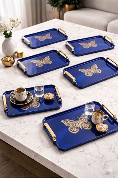 ŞURA MUTFAK 6-Piece Mica Coffee Presentation Tray 26X17Cm