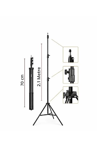 Corsair Taşınabilir 2.10mt Projeksiyon Cihazları ve Selfie Led Işık Kullanım için Üç Ayaklı Tripod