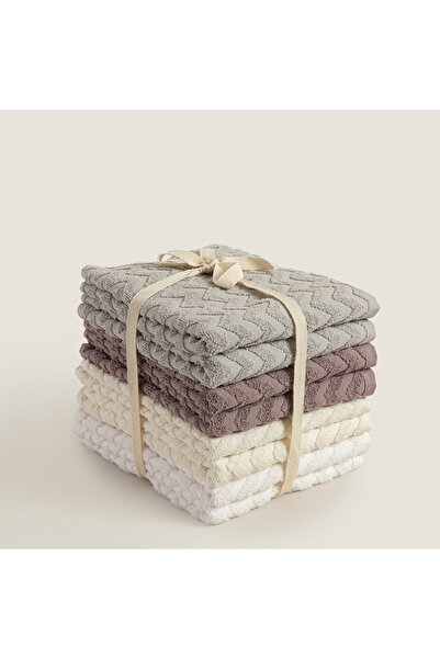 Chakra Set de prosoape de față zigzag 100% bumbac, 8 piese, 50x80 cm