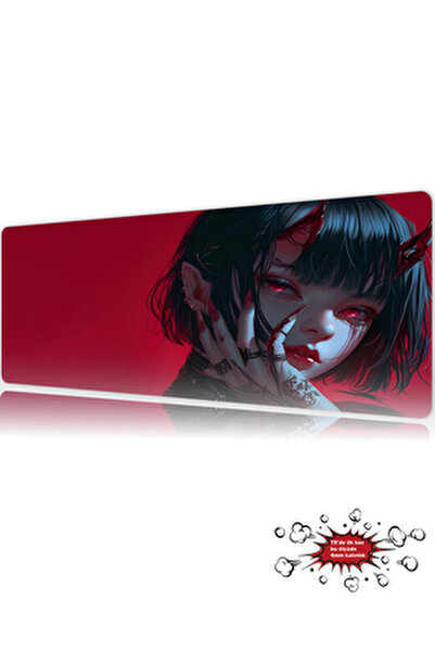 urzuva Crimson Temptress Gaming Oyuncu XL Mouse Pad Mousepad 90X40 cm 4MM Dikişli Model