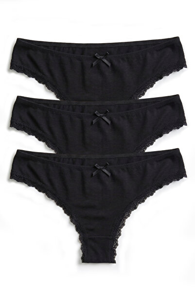 Öts Жіночі трусики, 3 шт., мереживні, бікіні, стандартної талії, вузького кро...