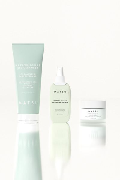 MATSU Temel Günlük Cilt Bakım 3'lü Set Jel Temizleyici Tonik ve Peptit Krem