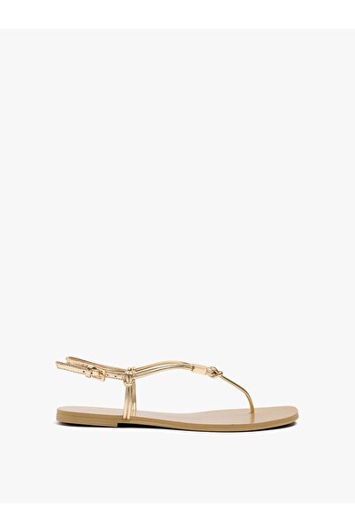 PARFOIS Kadın Kayışlı Düz Parmak Arası Sandalet