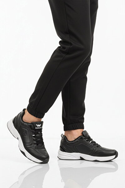 WALKWAY Pantofi sport pentru bărbați cu șireturi, negru și alb, cu talpă anti...