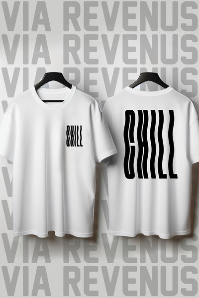 Vordevia Μπλουζάκι CHILL με στάμπα, με λαιμόκοψη ποδηλάτου, φαρδιά γραμμή, 10...