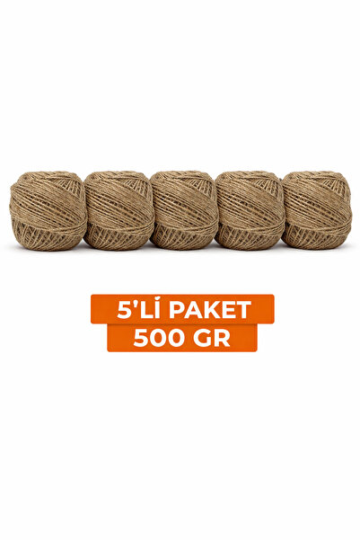vollen yarn Jüt İpi 5'li Paket 100gr 100m Hasır İp Kırnap Çuval İpi Makrome S...
