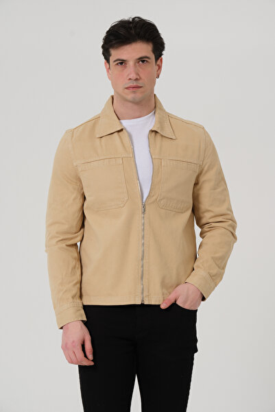 PIQUE قميص رجالي بسحاب للإغلاق