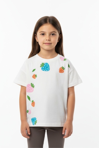 Toontoy Κοριτσίστικο μπλουζάκι με λαιμόκοψη ποδηλάτου, ανοιχτό στους ώμους, κ...