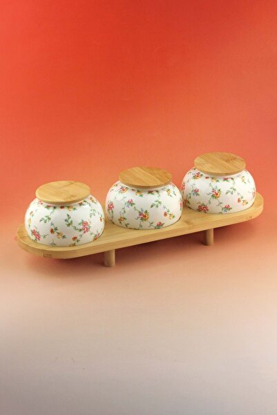 Bursa Porselen Dekor وعاء توابل من البورسلين على شكل زهرة الخيزران، مجموعة من...