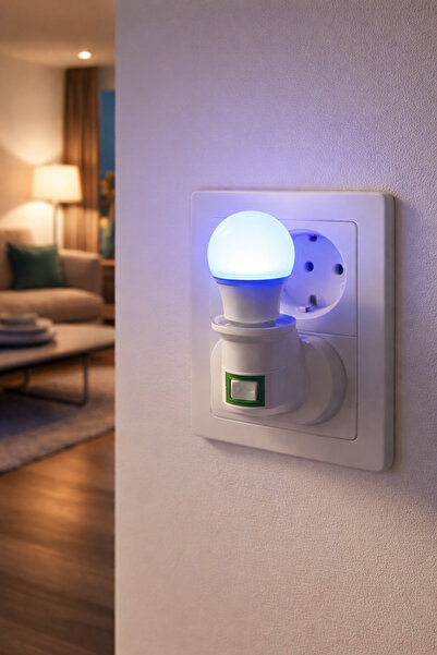 kialed Priz Tipi LED Gece Lambası Mavi Işık
