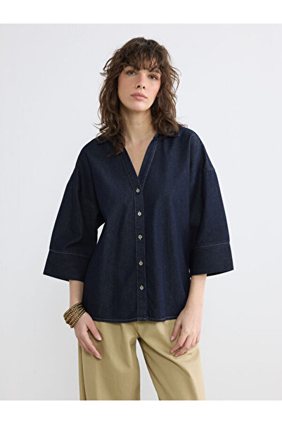 LC Waikiki Rmz Gi̇yi̇m Farkiyla Relaxed Fit Women's Jean Shirt