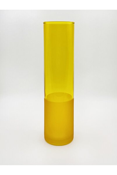 ÖzcamKristal Çiçeklik Güllük Renkli Uzun Cam Vazo - 6CM Çap, 21CM Yükseklik