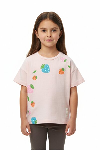 Toontoy Κοριτσίστικο μπλουζάκι με λαιμόκοψη ποδηλάτου, ανοιχτό στους ώμους, κ...