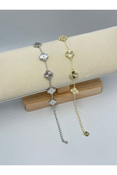 BYYEŞO Sequential Clover Detailed Steel Bracelet