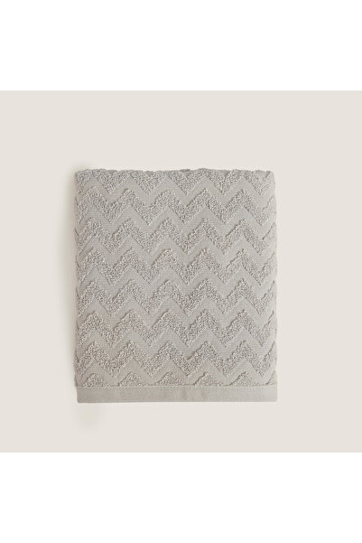 Chakra Prosop de față 100% bumbac zigzag 50x80 cm gri