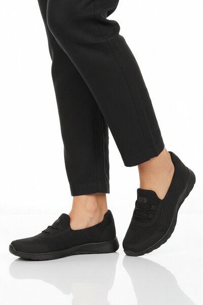 WALKWAY Черни мрежести леки гъвкави лесни за обуване дамски ежедневни обувки ...