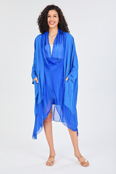 della moor Γυναικείο Σακς Μπλε Ιταλικό Μεταξωτό Τούλι Σχέδιο Infinity Χαλαρό ...