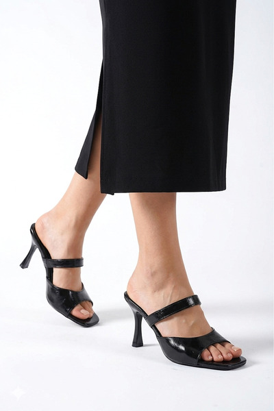 Gökhan Talay Elanor Flexible Soft Non-Slip Sole (8 cm) Black Patent Leather S...