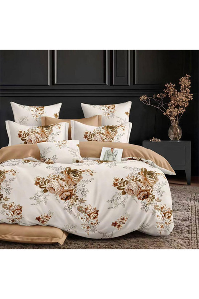 Five Store Lenjerie de pat matrimonial, Elin, bumbac mercerizat, multicolor, ...