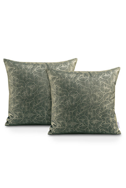 Amelia Home Set of 2 decorative cushion covers, Ginkgo, 45x45 cm, Grey