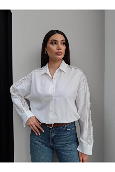 ESRAHELVACI Shoulder Lace Oversized Shirt