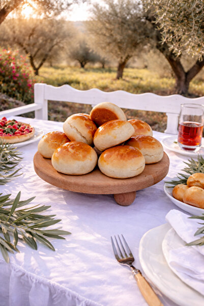 justwood Beech Wood Risus Round Presentation Stand with Ball Feet, 25 cm High...