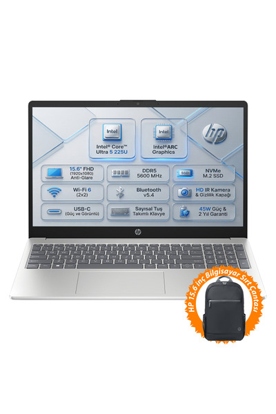 HP AI 15 Intel Core Ultra 5 225U 32GB 512GB SSD 15.6" FHD Windows 11 Pro Lapt...