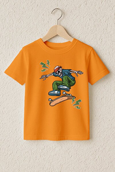 MYADA Μπλουζάκι από 100% βαμβάκι Premium με στάμπα Skateboarder Style Skeleto...