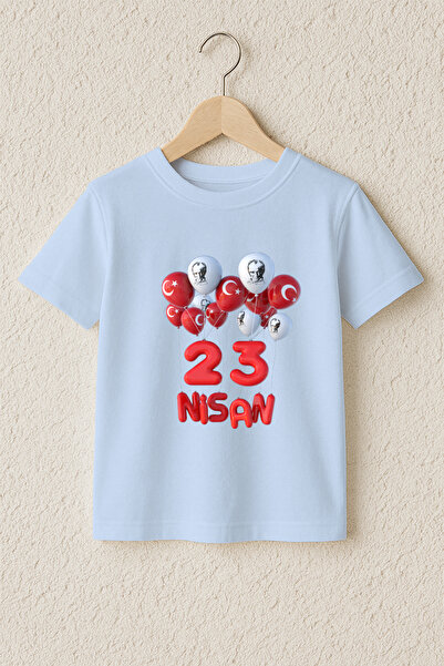 MYADA Μπλουζάκι 23 Απριλίου με στάμπα σημαίας Ατατούρκ, 100% βαμβακερό, υψηλή...