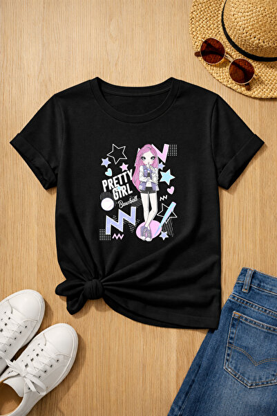 MYADA Премиум тениска от 100% памук с принт  "Звездно момиче " 27024