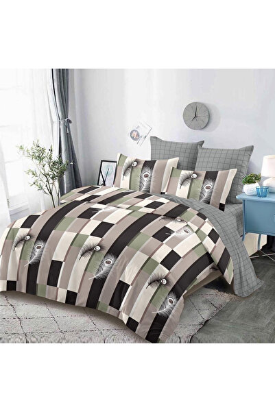 Five Store Lenjerie de pat pentru o persoana cu 2 huse de perna, Zaida, bumba...