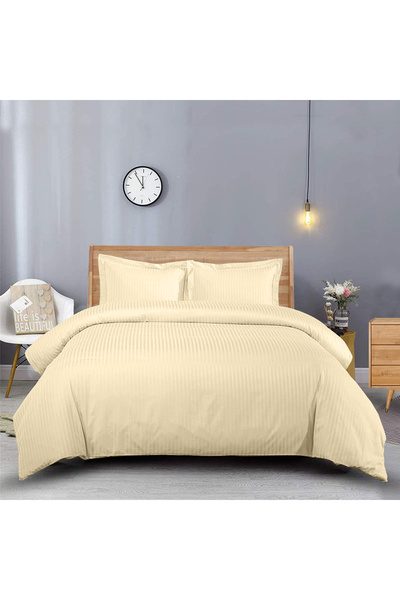 Five Store Lenjerie de pat matrimonial, Elegance, damasc, dunga 1 cm, 130 g/m...