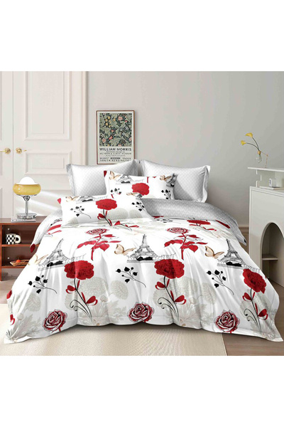 Five Store Double bed linen with elastic bed cover, Alonna, mercerized cotton...