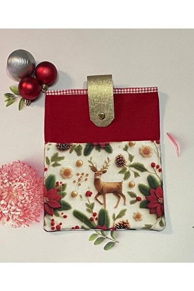 Soft Touch - Book Cover - Red Cover with Deer - New Year Themed (Stkk054)