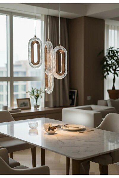 AVİZEM DEKORASYON 3 RENK 4 LÜ KRİSTAL SARKIT AVİZE