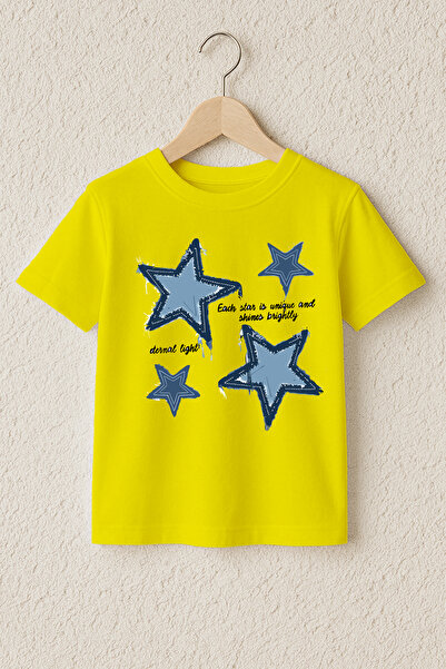 MYADA Tricou premium din bumbac 100% cu imprimeu stele 23564